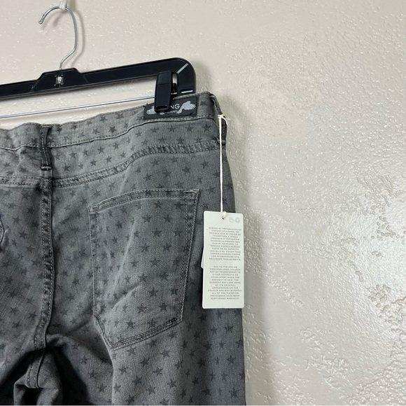 MNG jeans skinny Jeans Dark Gray Stars stretch Jeans novelty mid rise skate Sz14 - Picture 3 of 13